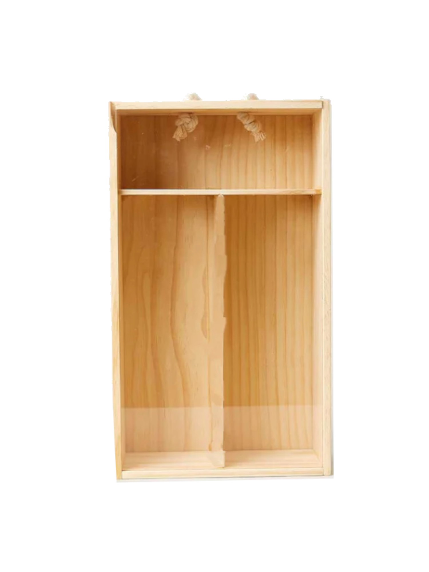 Wooden Gift Box with Rope Handle (2 Bottles)