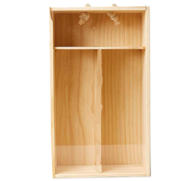 Wooden Gift Box with Rope Handle (2 Bottles)